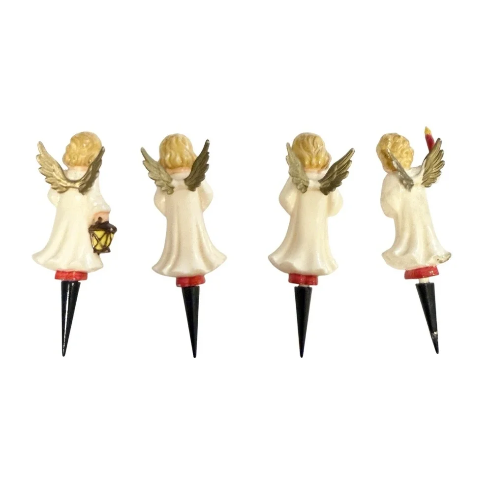 Vintage Cherub Angel Christmas Cupcake/Cake Toppers Made in‎ Germany Set (4)